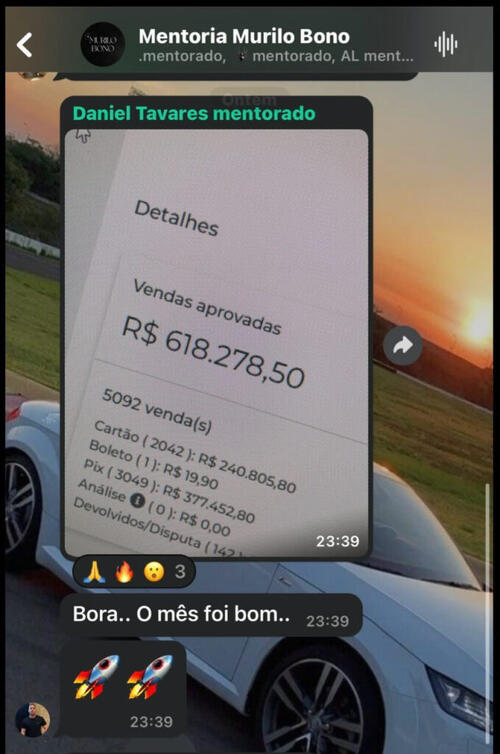 Print do depoimento de Daniel