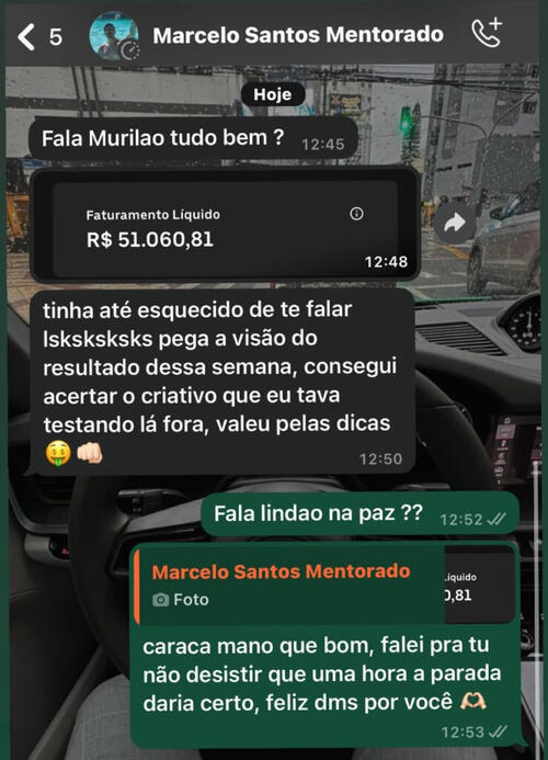 Print do depoimento de Marcelo